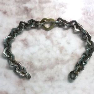 Tiffany & Co. Heart link chain bracelet. 18k gold and silver 925